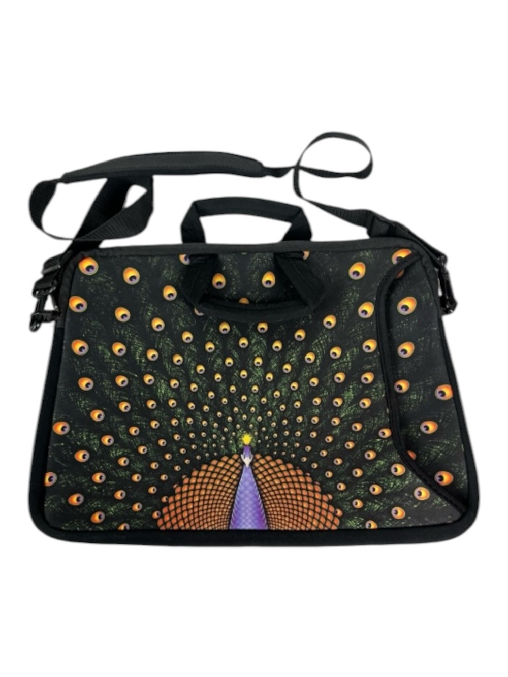 Peacock Laptop Bag with Handles and Shoulder Straps